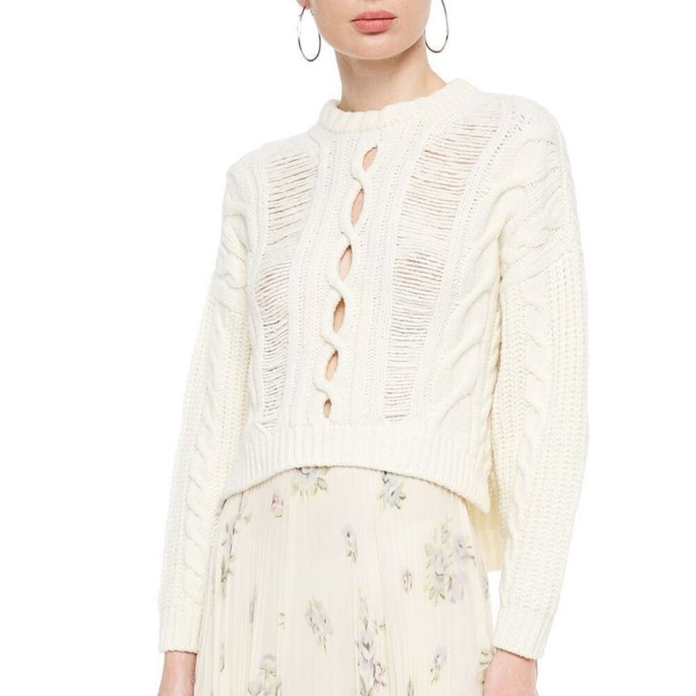 Maje Martina cable-knit wool-blend sweater